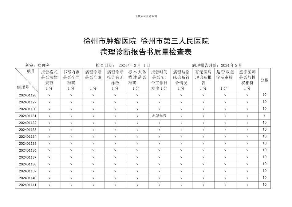 2024-2024病理诊断报告质量检查表-_第3页