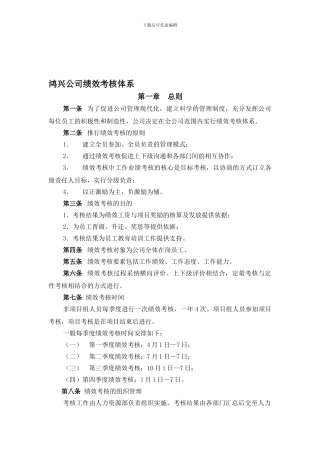 2024-吴江市鸿兴电器有限公司-绩效考核管理制度