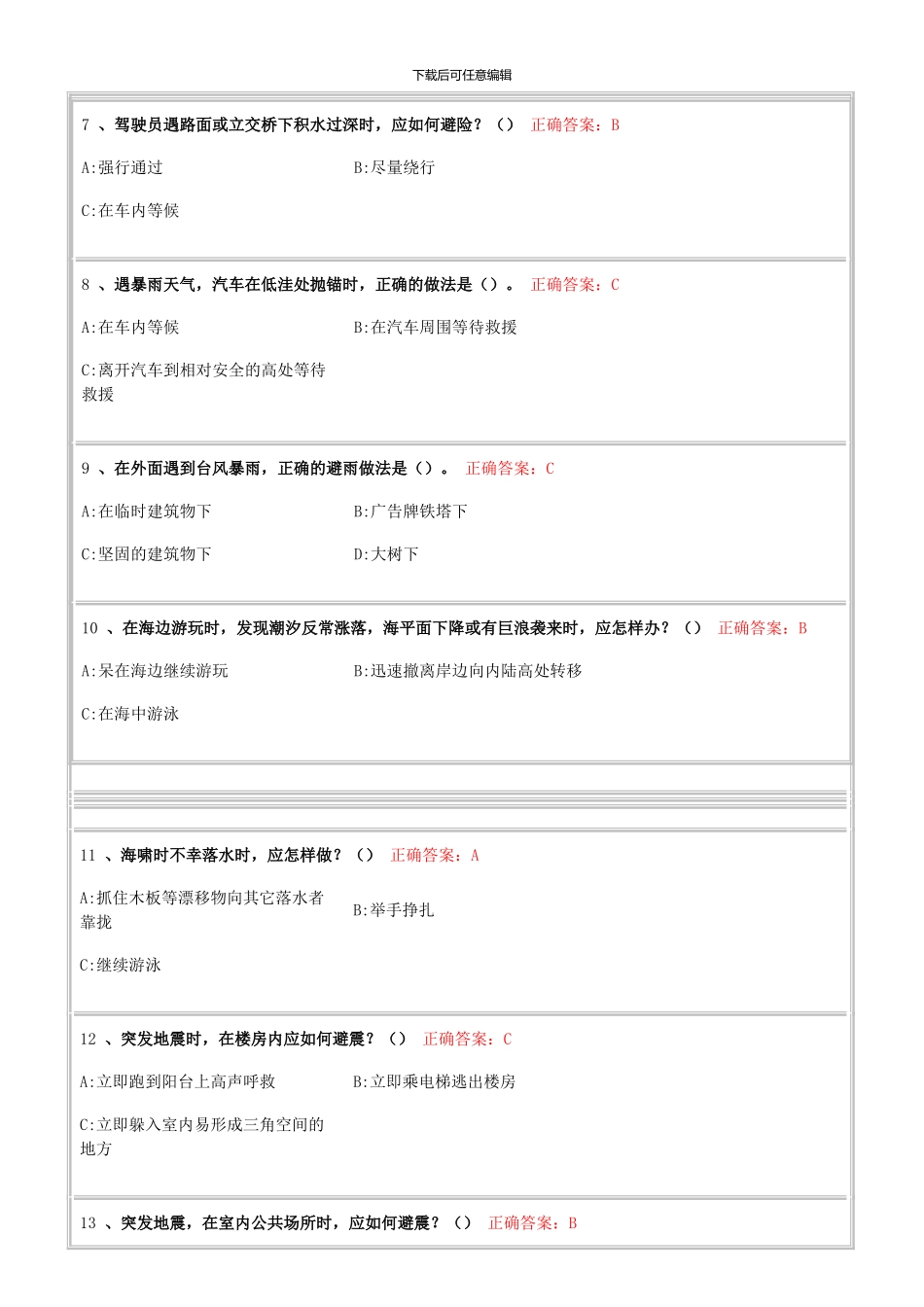 2024-青岛-市民-卫生应急基本知识与技能网络在线培训和答题-单选题100道_第2页