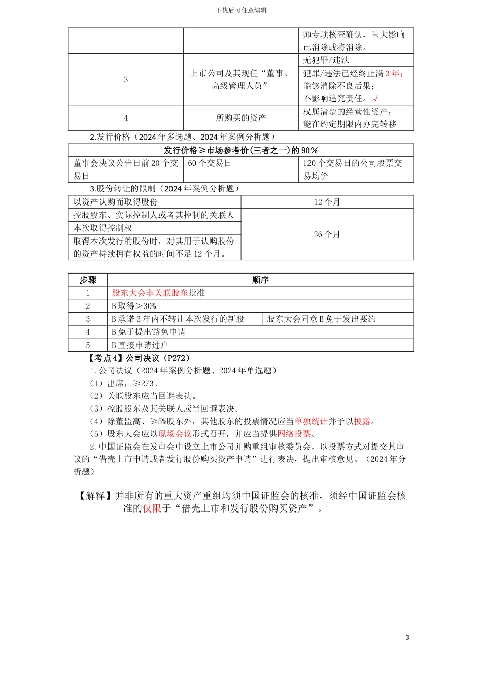 2024CPA经济法---第六单元--上市公司重大资产重组--2024借壳上市-3页_第3页