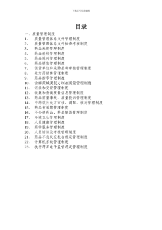 2024GSP药店质量文件--管理制度类