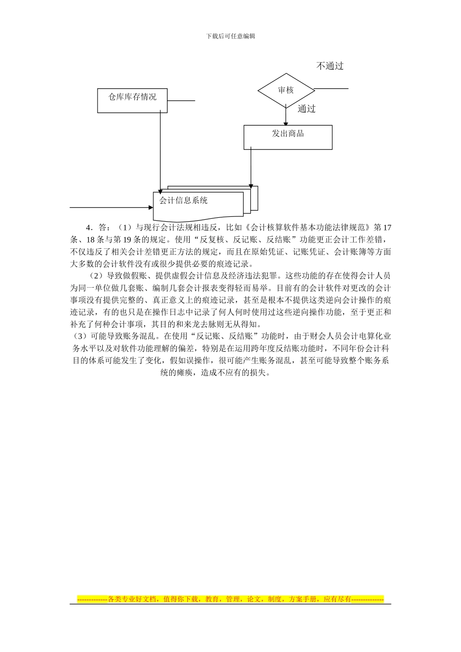 2024—2024学年度第二学期会计制度设计期末试卷考试试题参考答案_第2页