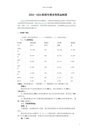 2024—2024财政年度安利奖金制度