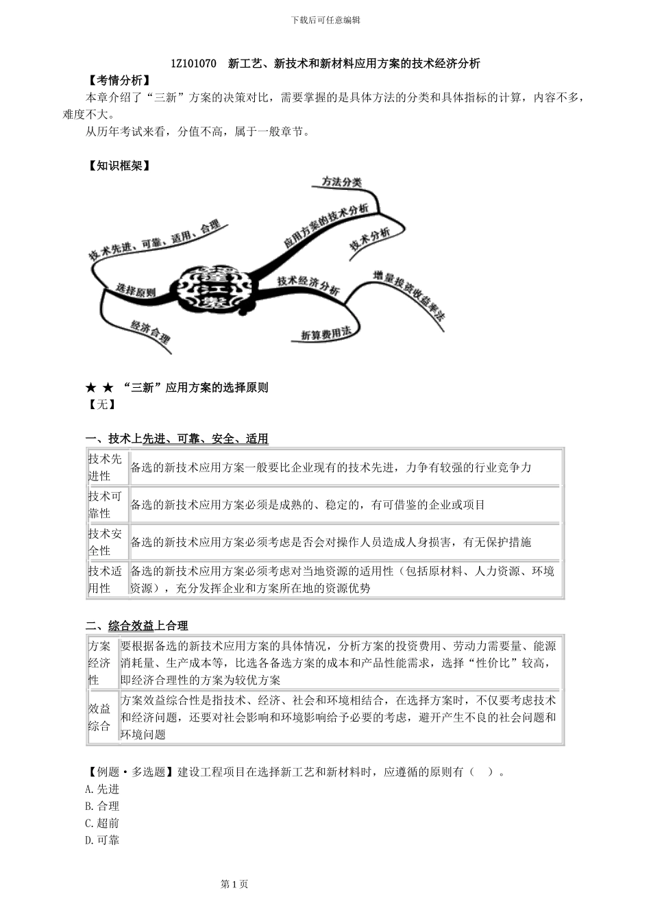 2024一级建造师-工程经济考点解析7_第1页