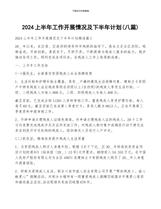 2024上半年工作开展情况及下半年计划