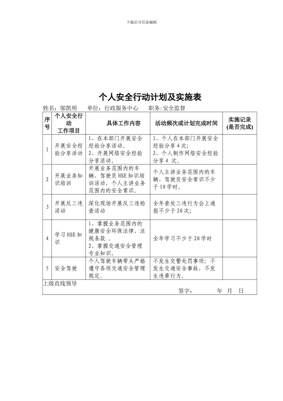 2024个人安全行动计划_第3页