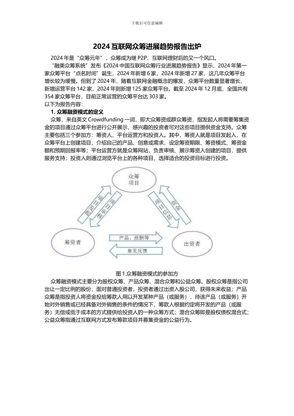 2024互联网众筹发展趋势报告出炉-众筹成为又一风_第1页