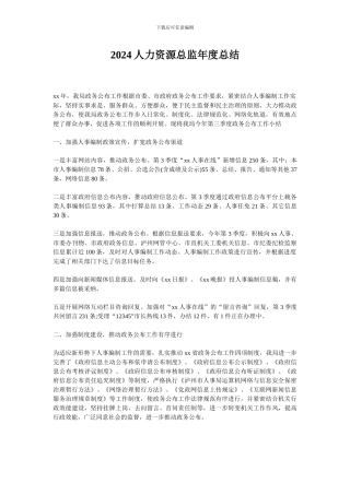 2024人力资源总监年度总结