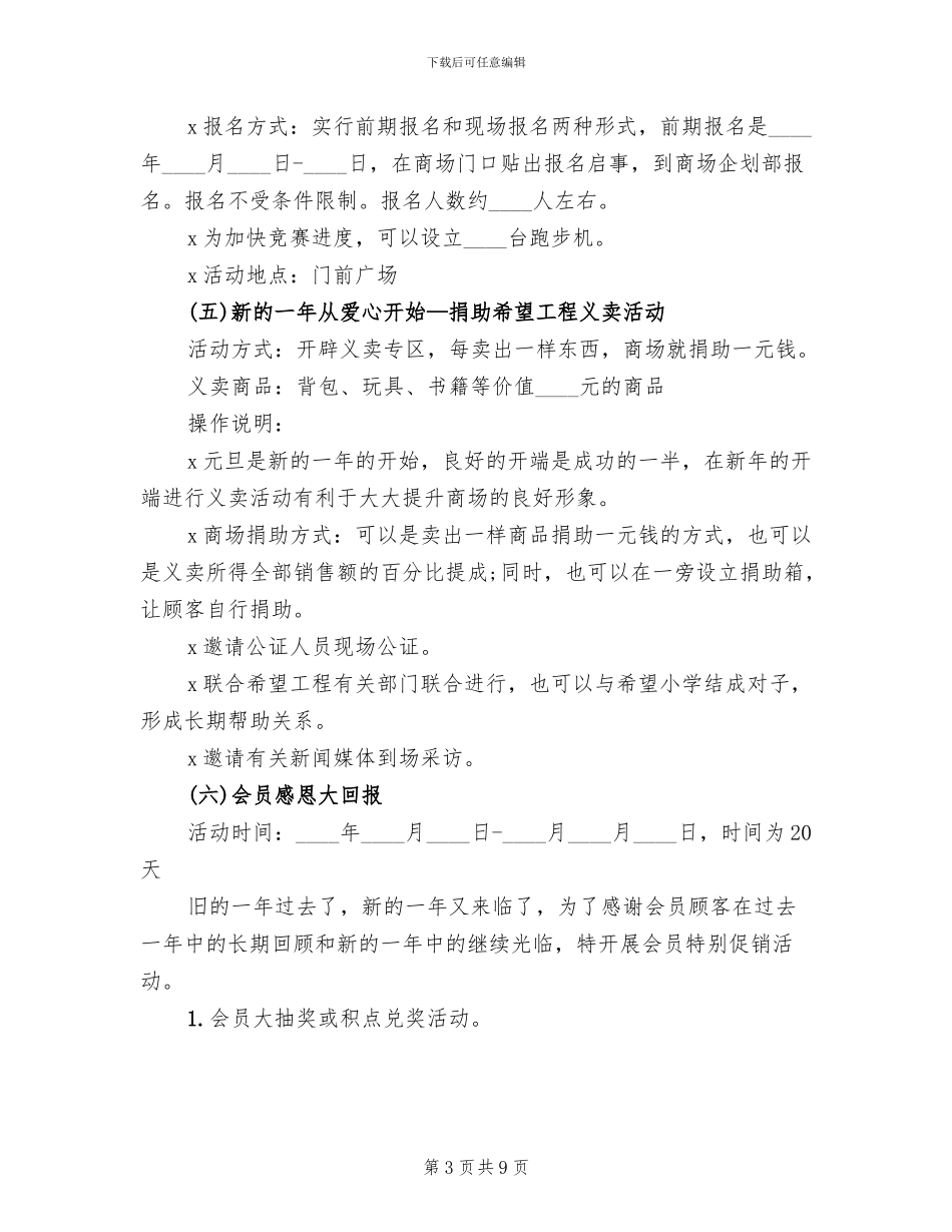 2024元旦促销活动策划方案范本_第3页