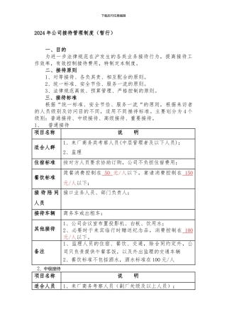 2024公司接待管理制度