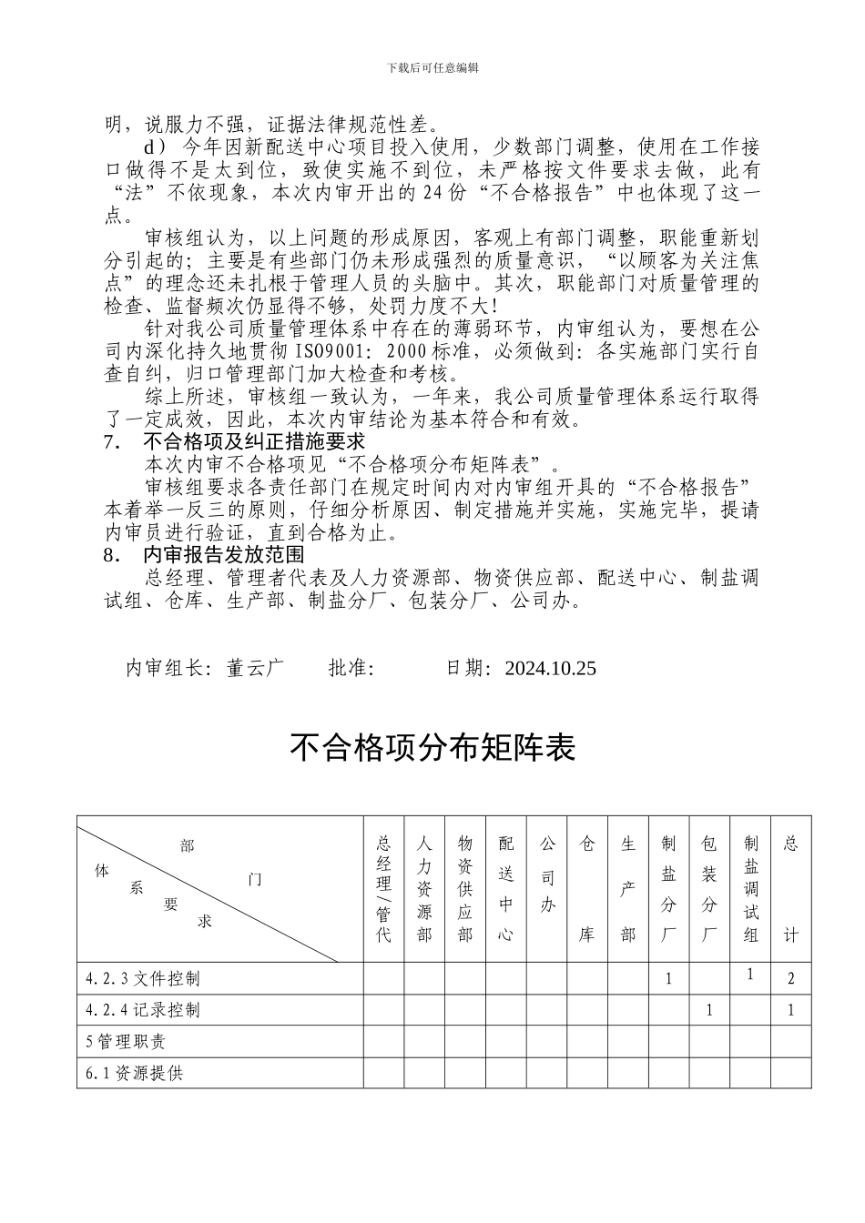 2024内部质量管理体系审核报告_第2页