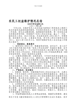 2024农民工权益维护情况总结