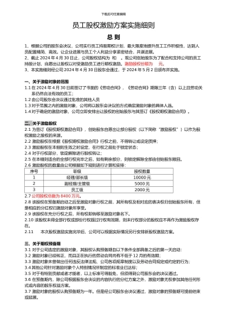 2024员工股权激励方案细则