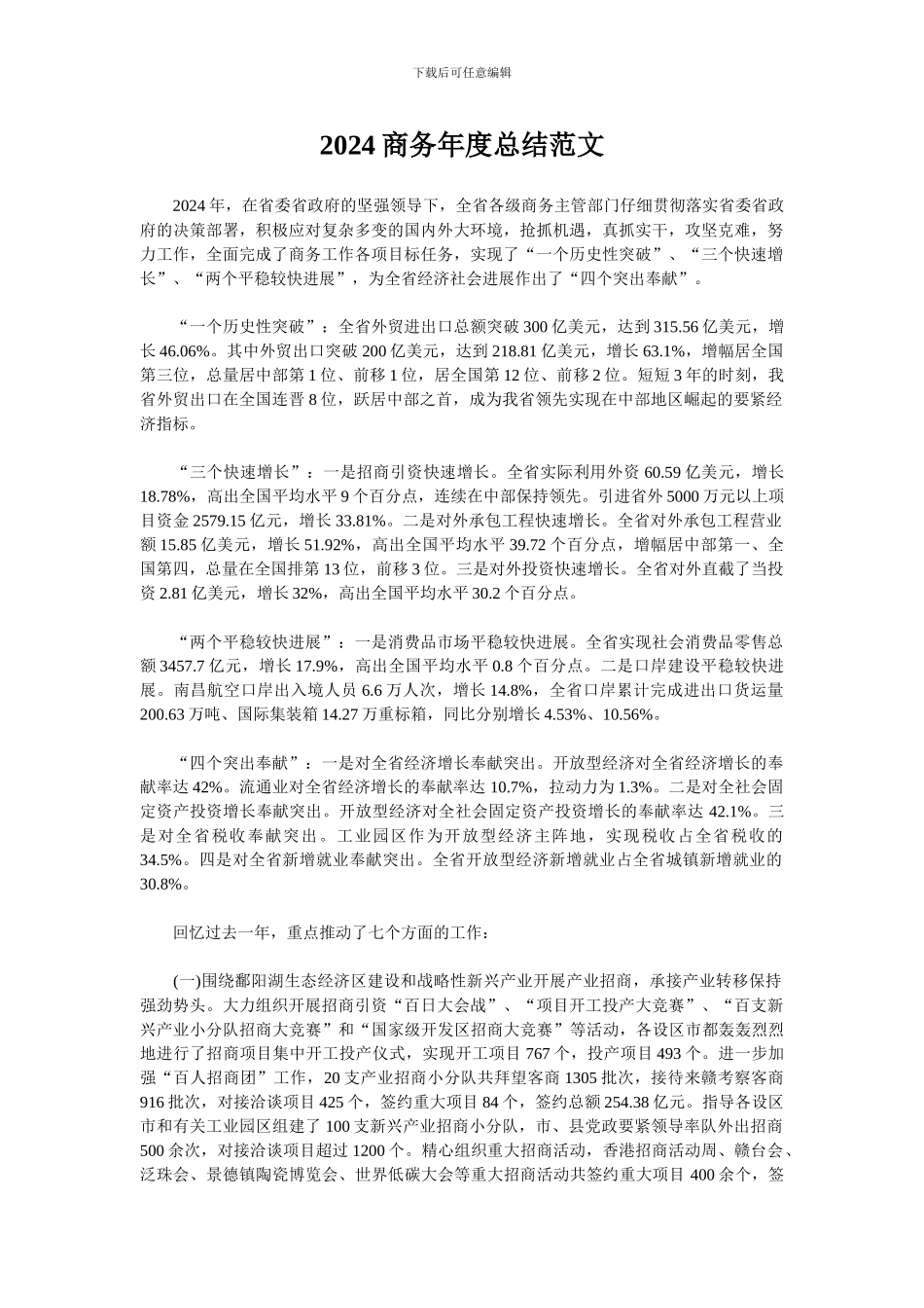 2024商务年度总结范文_第1页