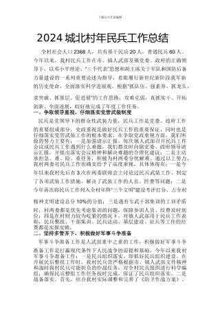 2024城北村年民兵工作总结