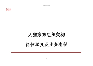 2024天猫京东组织架构岗位职责及业务流程