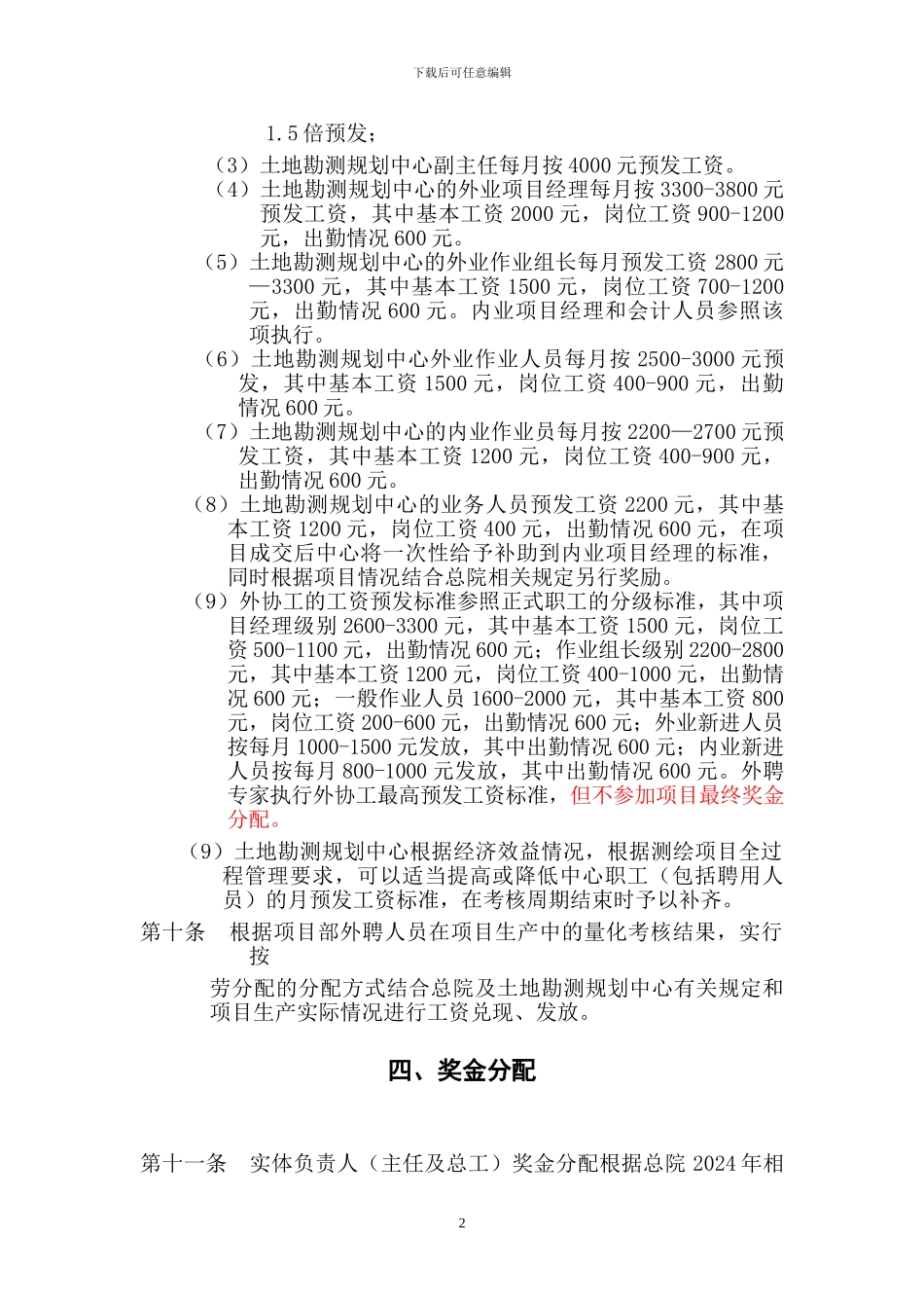 2024奖金分配制度_第2页