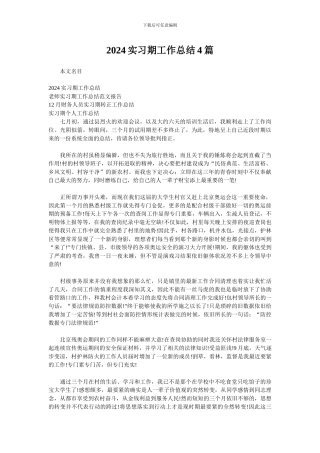 2024实习期工作总结4篇