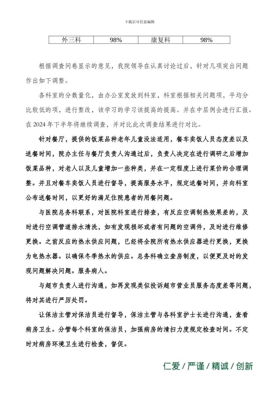 2024年1季度患者满意度调查分析报告_第3页