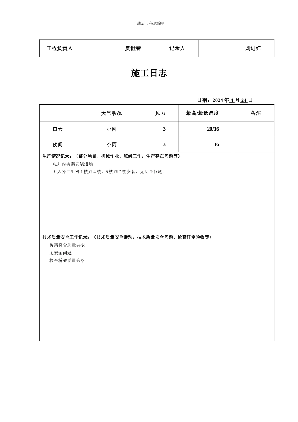 2024年4月份弱电施工日志_第2页