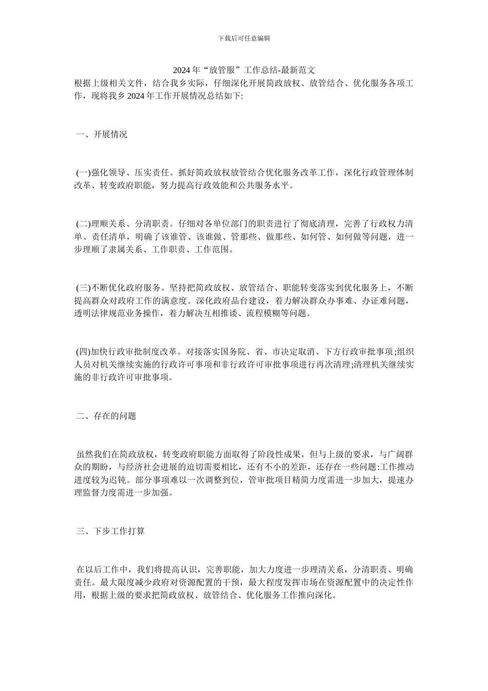 2024年“放管服”工作总结-最新范文_第1页