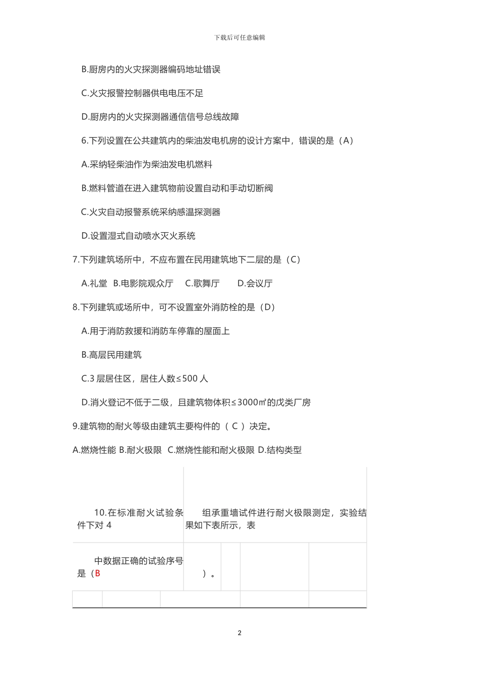 2024年一级消防工程师技术实务真题及答案_第2页