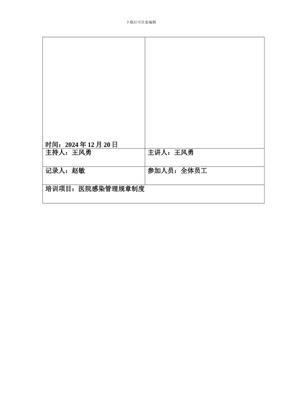 2024年三基三严医院感染规章制度培训记录_第2页