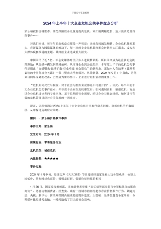 2024年上半年十大企业危机公关事件盘点分析-2
