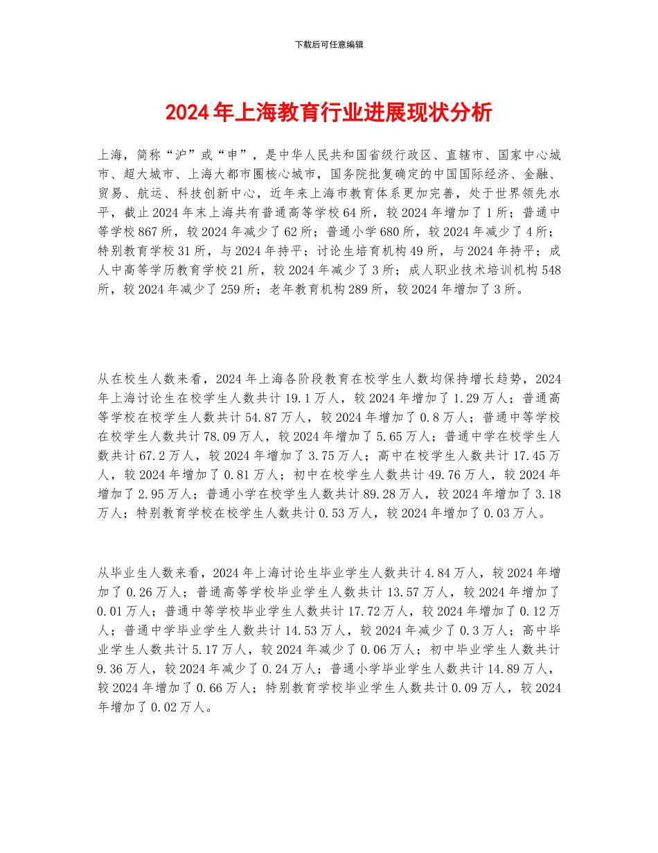 2024年上海教育行业发展现状分析_第1页
