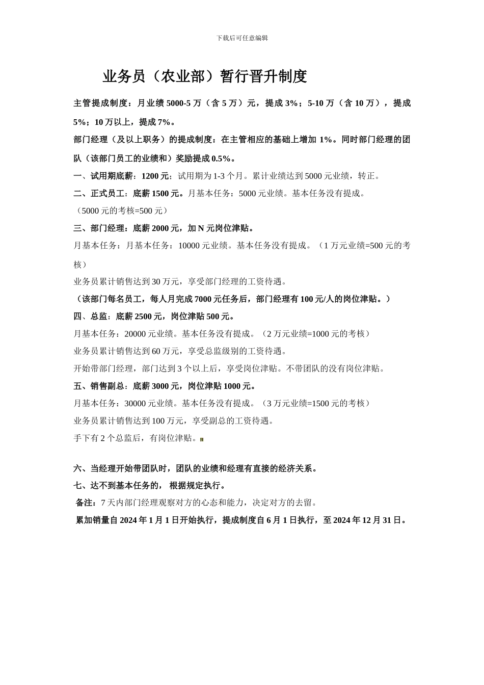 2024年业务员晋升制度最新最ok表711日_第3页