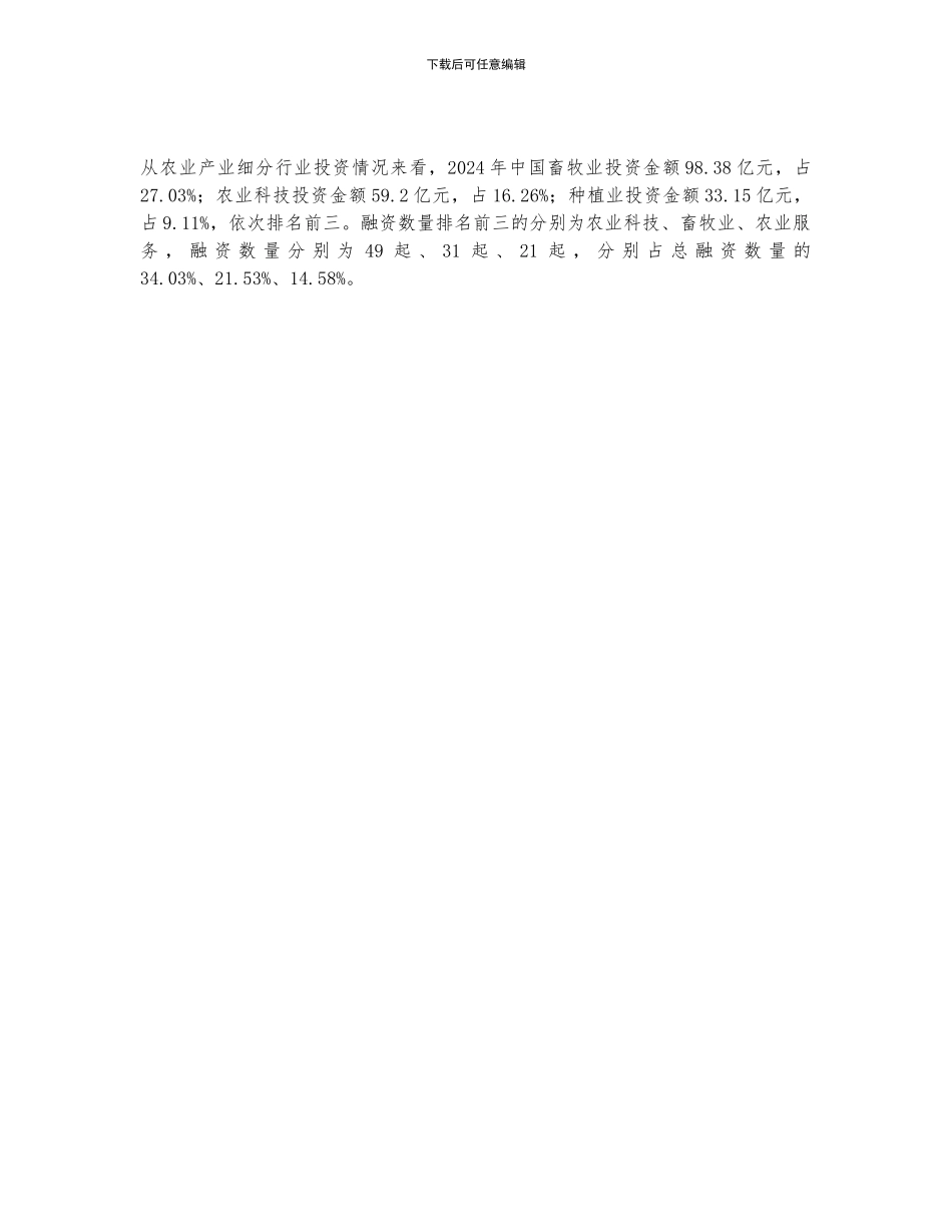 2024年中国农业产业整体投资情况_第2页