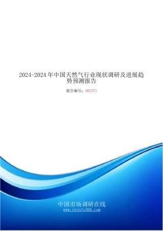 2024年中国天然气行业发展报告目录