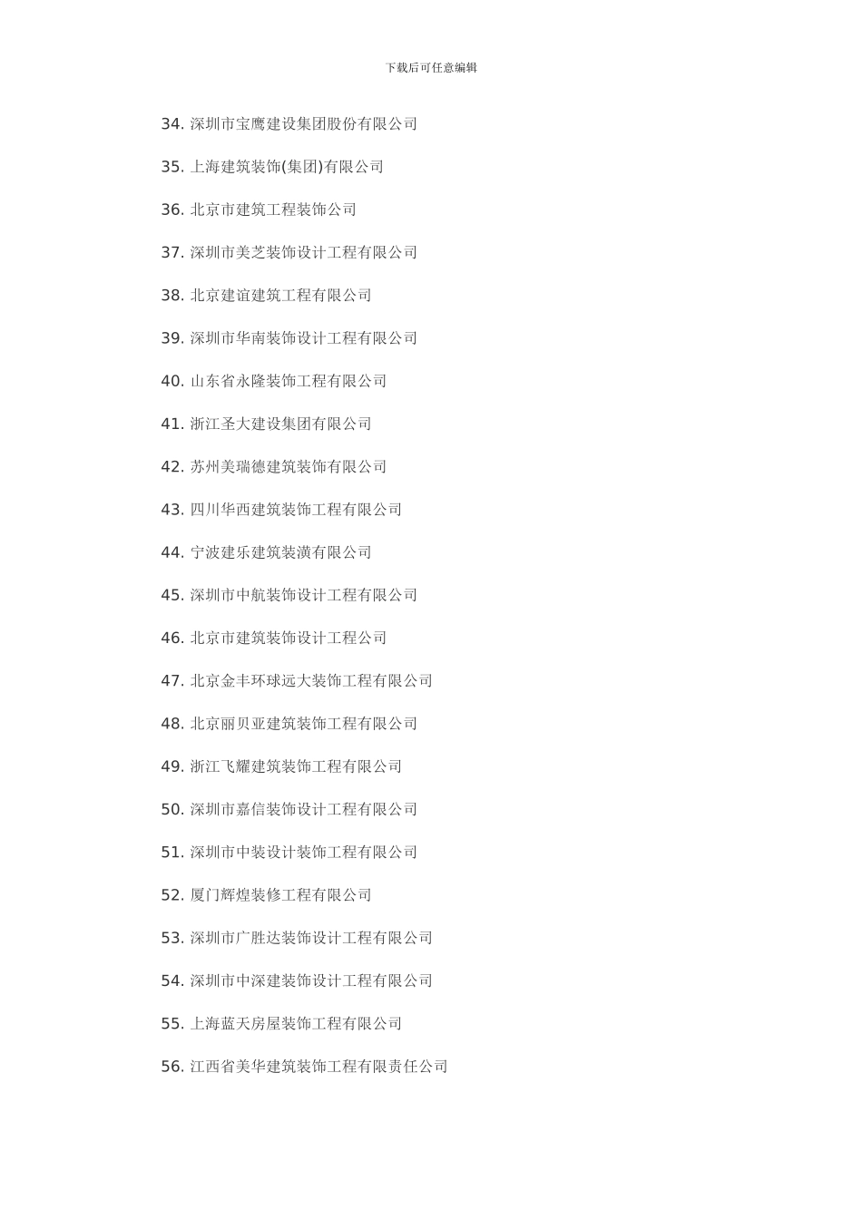 2024年中国装饰公司100强企业排名_第3页