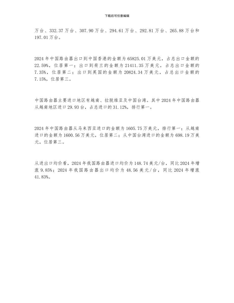 2024年中国路由器行业进出口现状_第2页