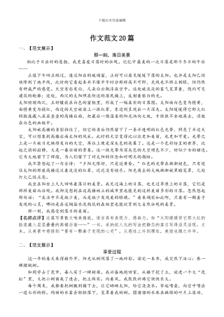 2024年中考语文作文范文20篇