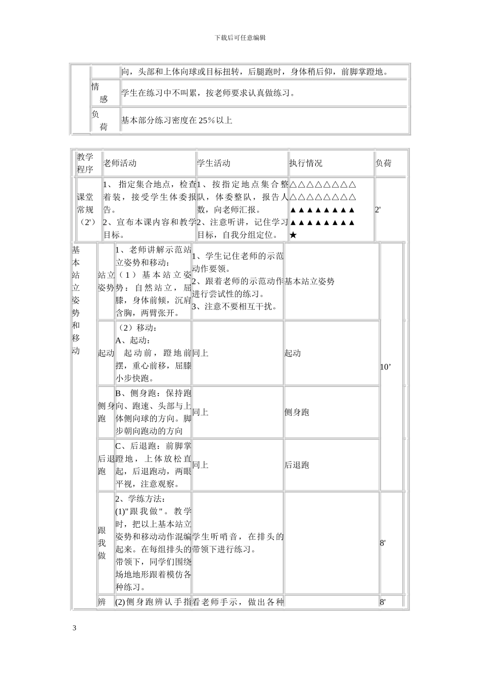 2024年九年级体育教案_第3页