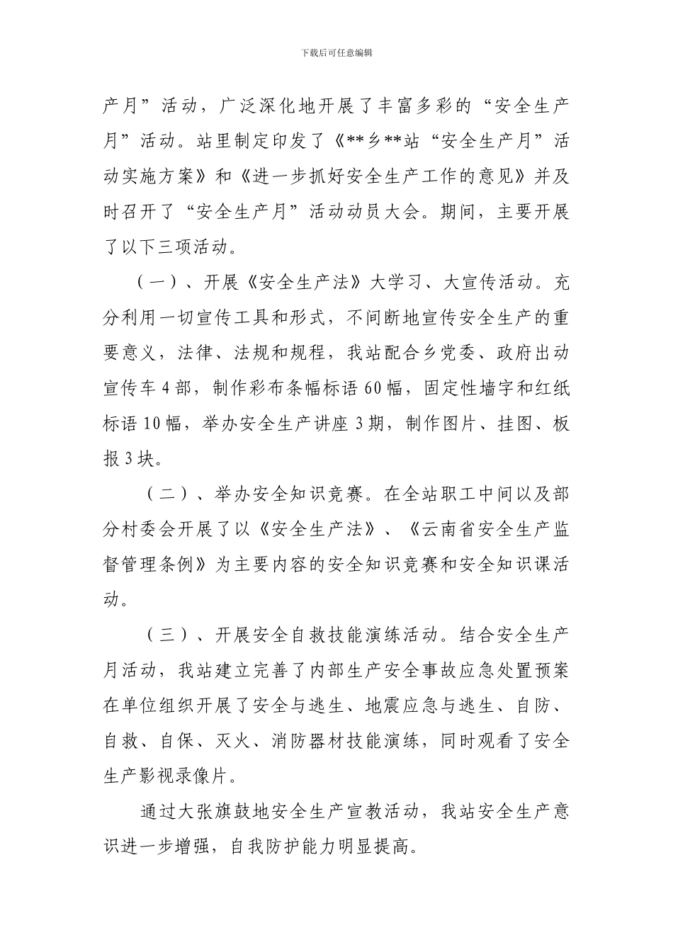 2024年乡镇站所安全生产工作总结_第2页