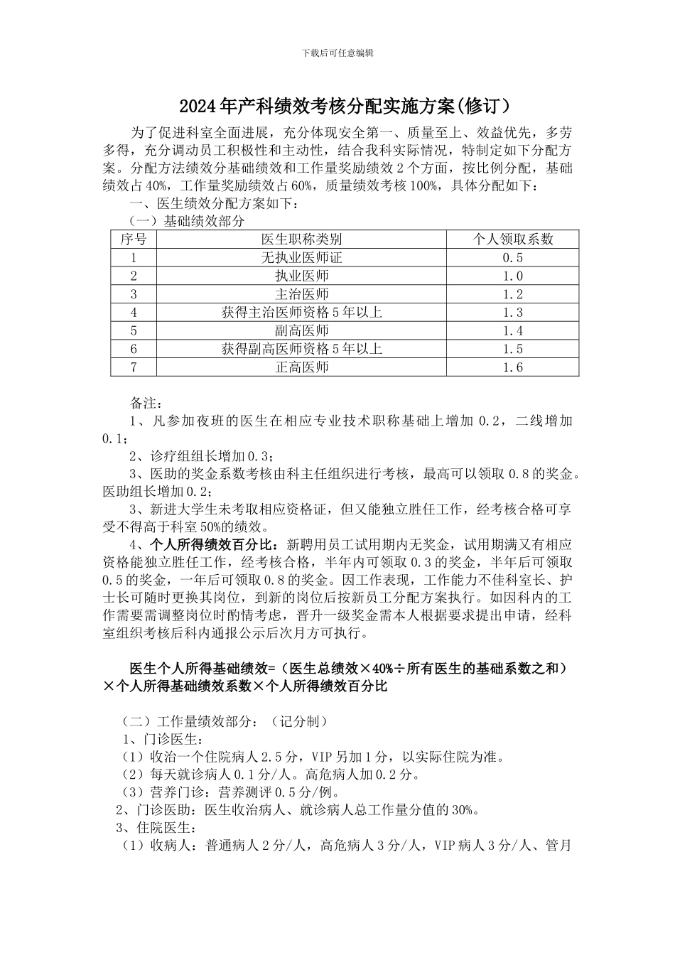 2024年产科绩效分配方案_第1页
