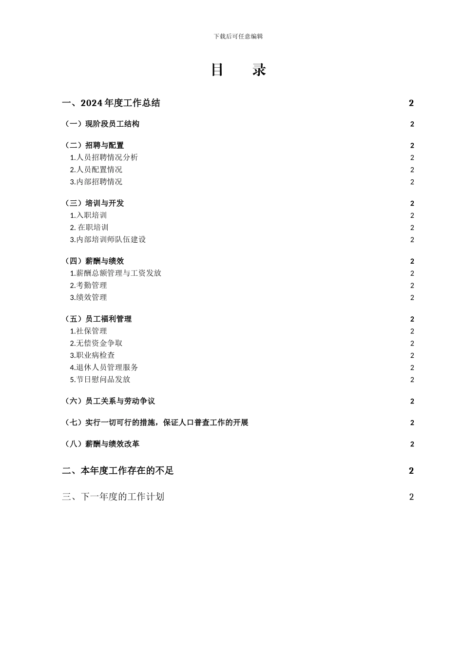 2024年人力资源部工作总结_第2页