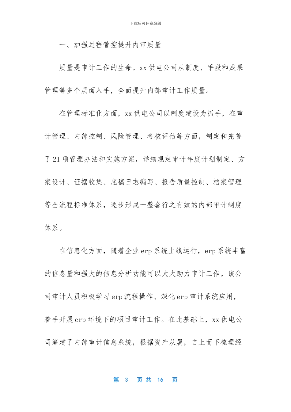 2024年企业内部审计工作总结_第3页