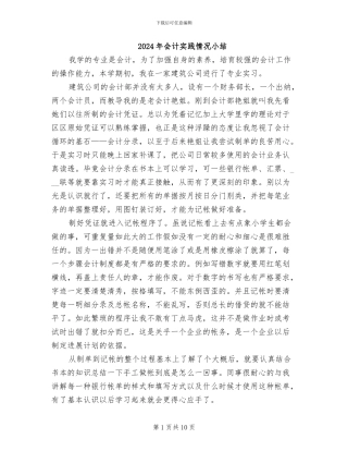 2024年会计实践情况小结