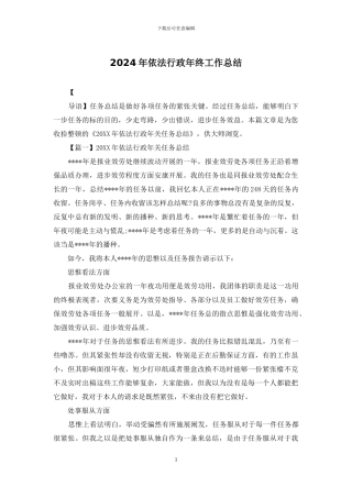 2024年依法行政年终工作总结