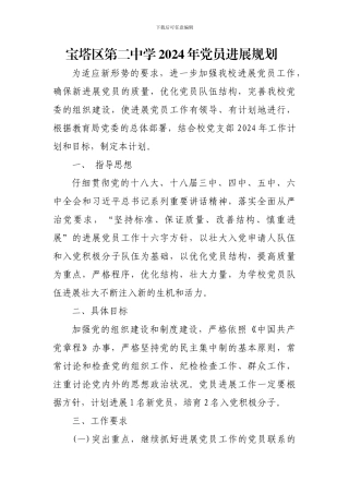 2024年党员发展计划