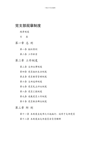 2024年党支部规章制度