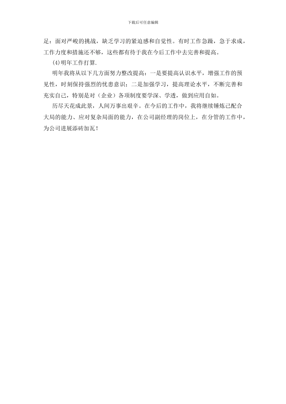 2024年公司副经理年终述职报告_第2页