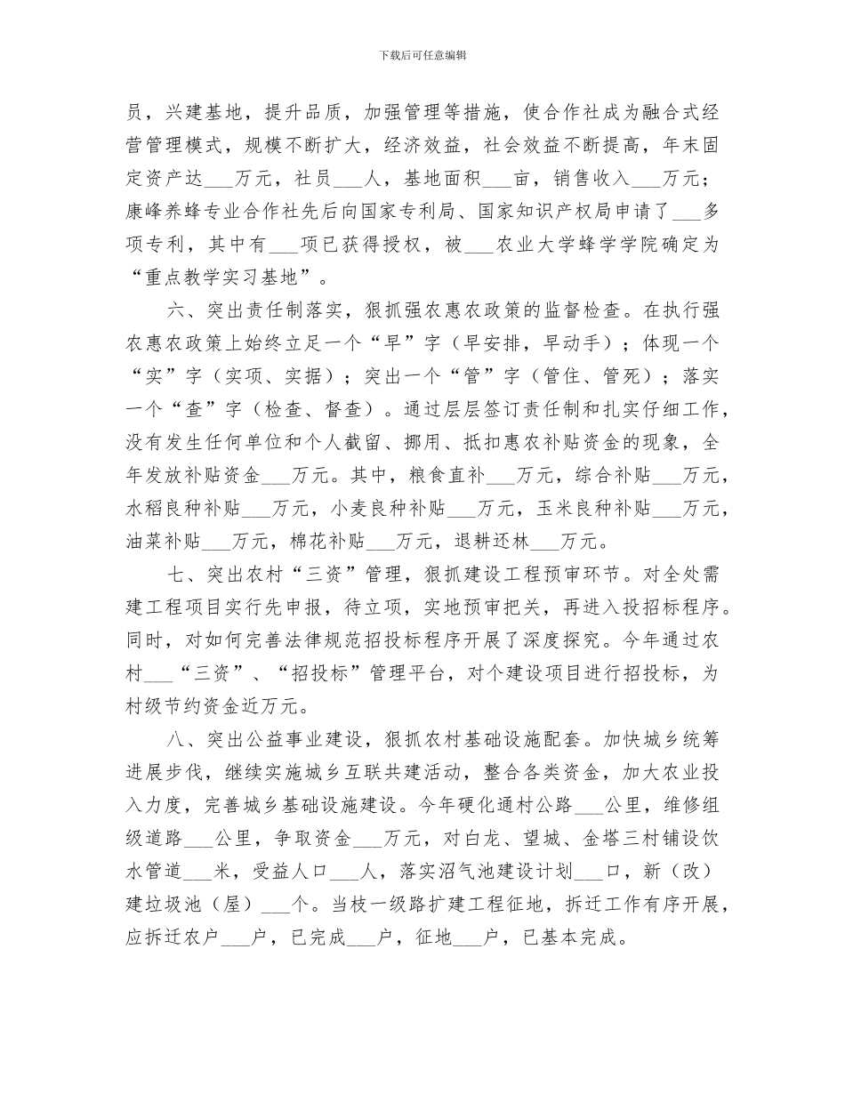 2024年农业办年度农村工作总结_第3页