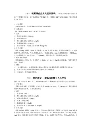 分光光度法测定铁含量的方法汇总