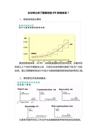 分分钟让你了解美世的IPE职级体系？