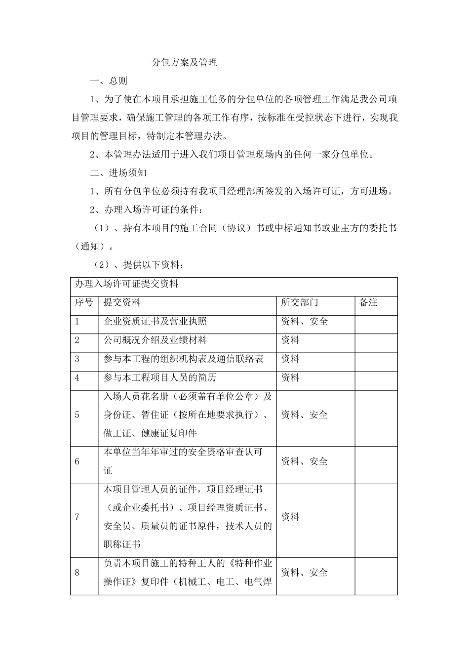 分包方案及管理_第1页