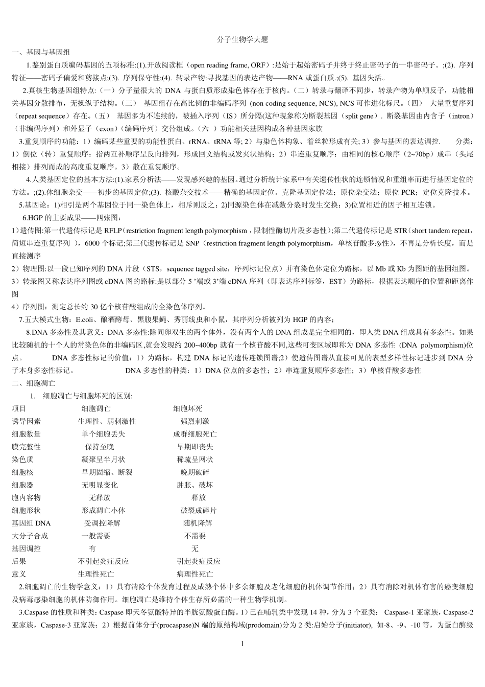 分子生物学大题_第1页